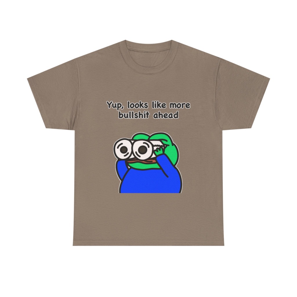 Frog T-Shirt: Binoculars & 'Bullshit Ahead' Graphic