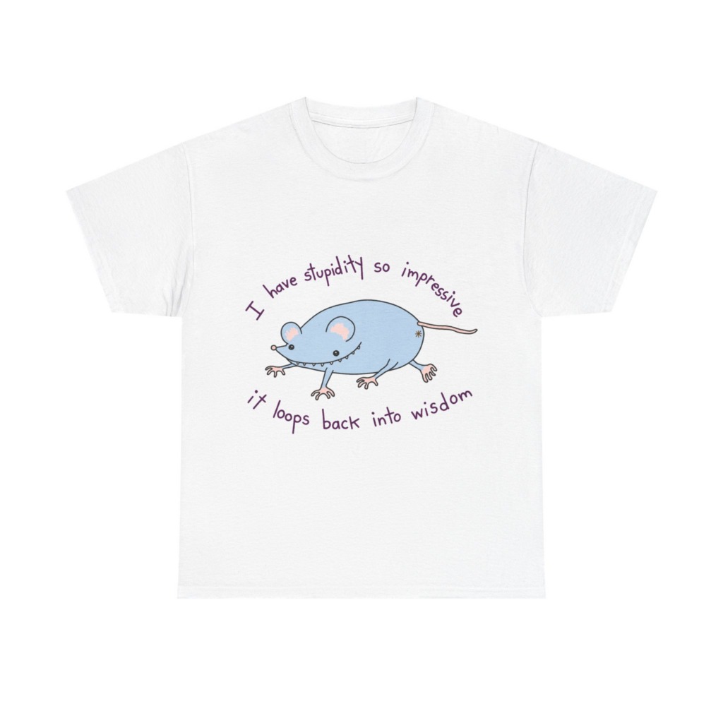 Cartoon Mouse 'Stupidity' Graphic T-Shirt