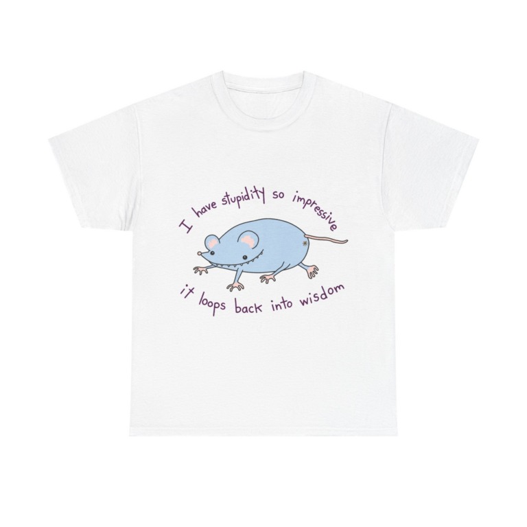 Cartoon Mouse 'Stupidity' Graphic T-Shirt