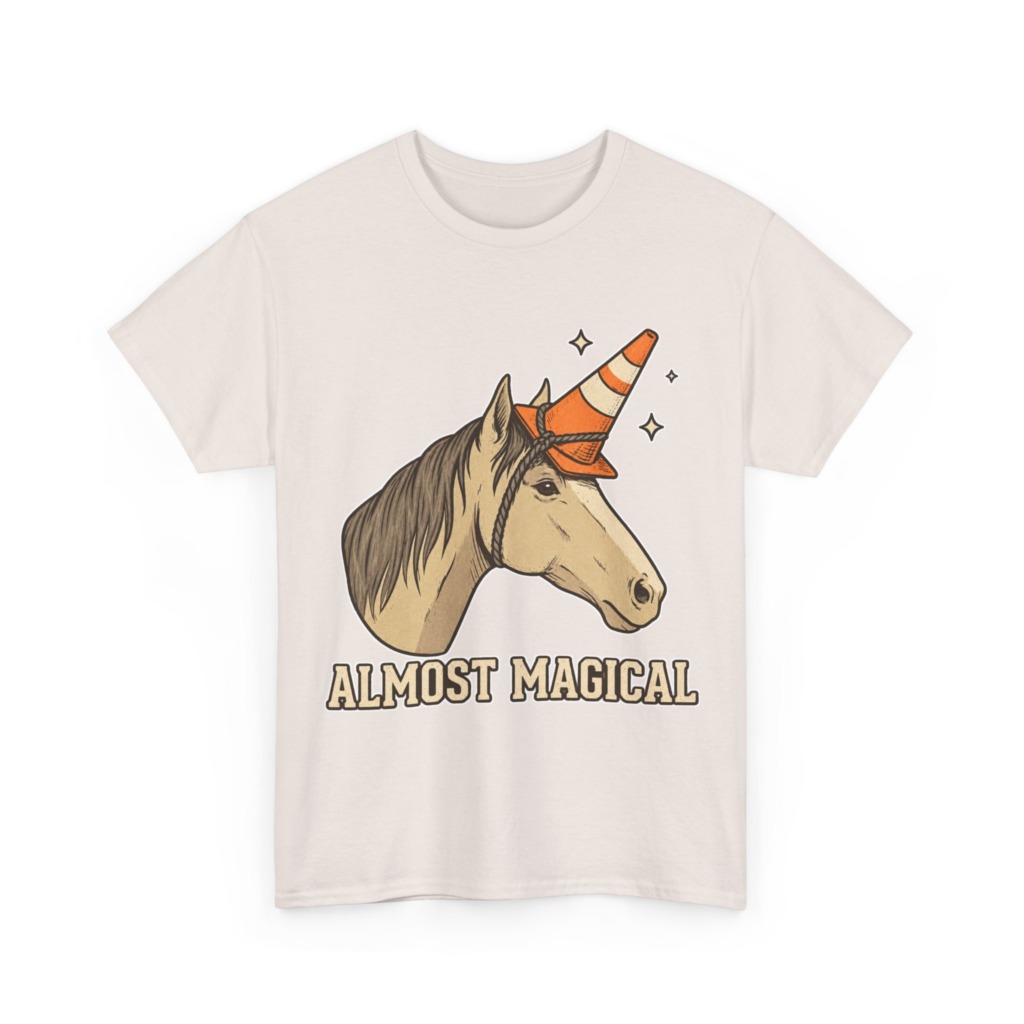 T-Shirt: Almost Magical Traffic Cone Unicorn
