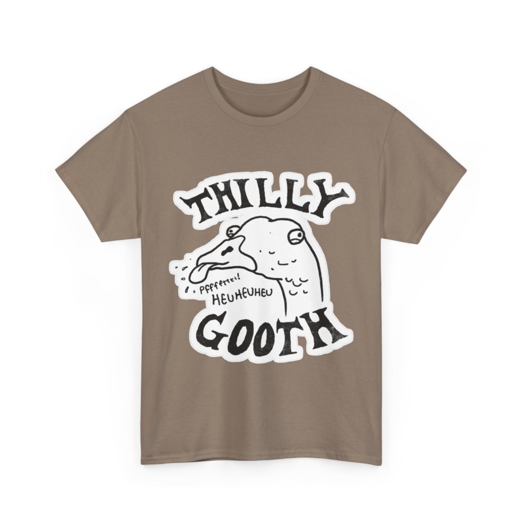 T-Shirt with Thilly Gooth Cartoon Goose Print