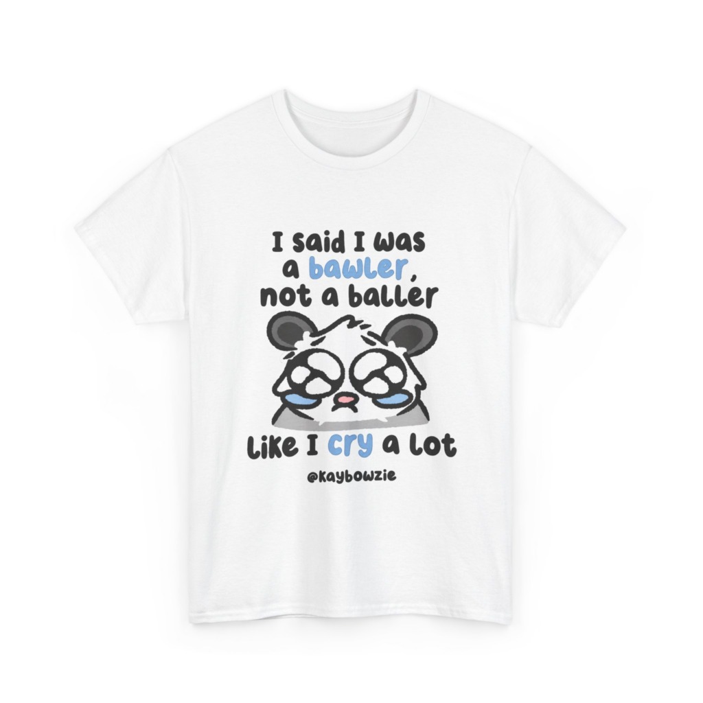 T-Shirt with Crying Animal 'Bawler Not Baller' Graphic