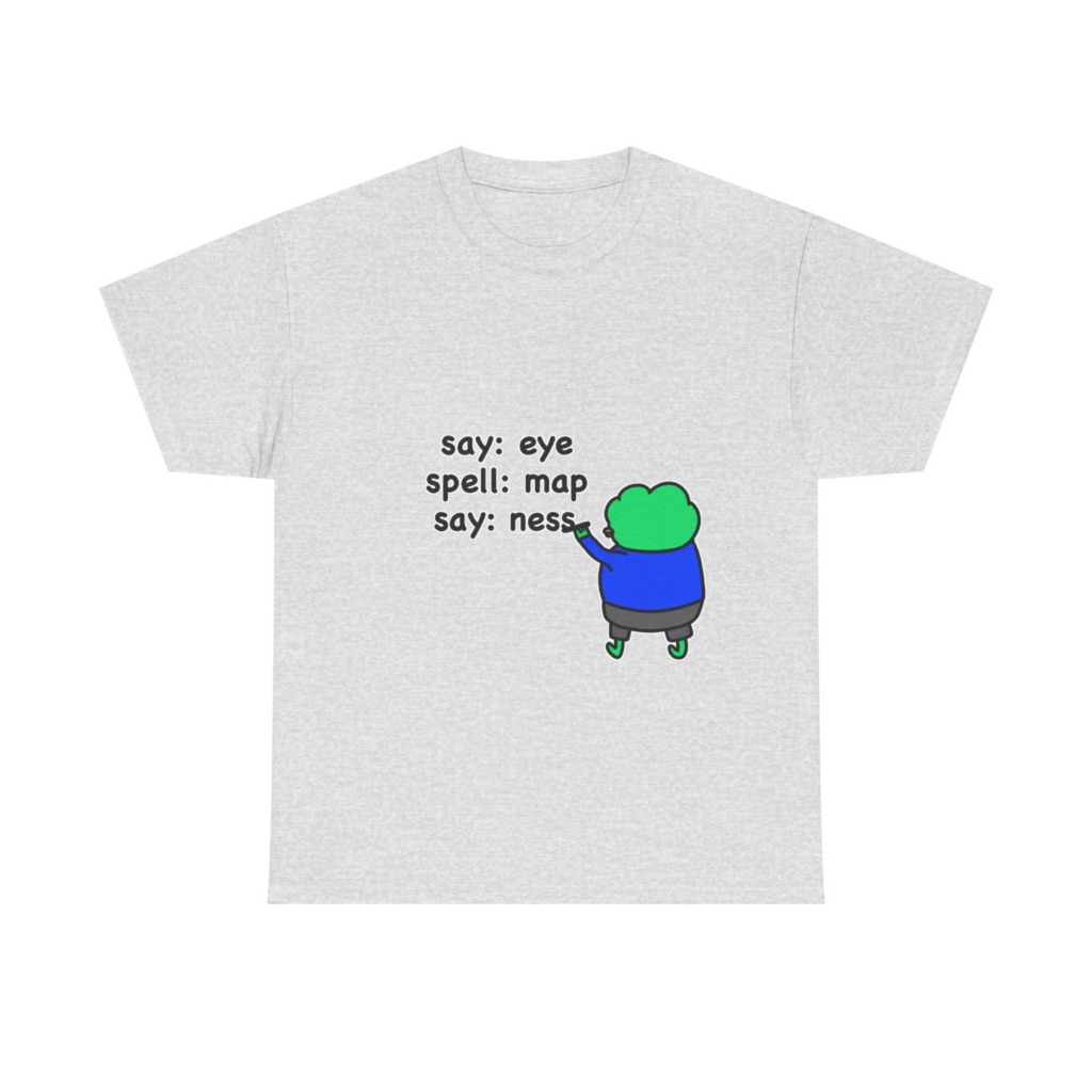Eye Map Ness" Funny Character Graphic T-Shirt