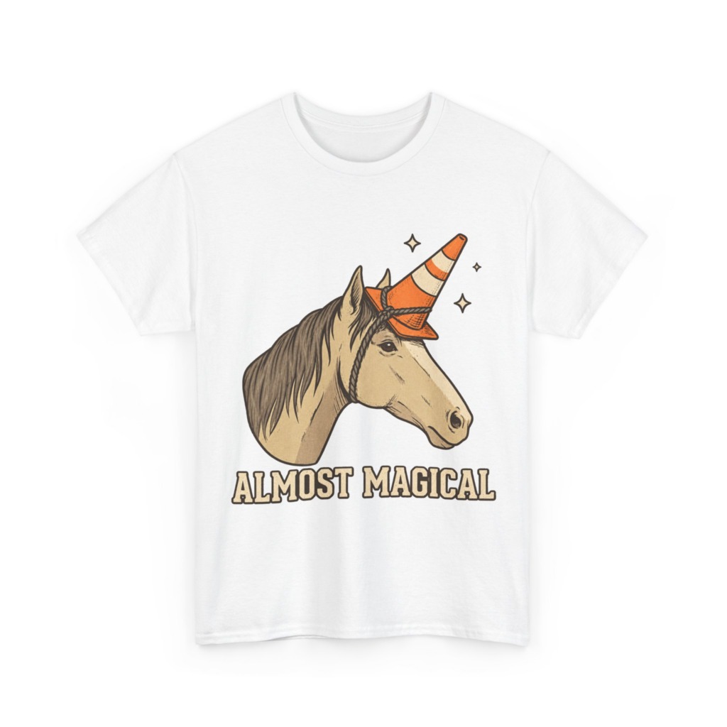 T-Shirt: Almost Magical Traffic Cone Unicorn