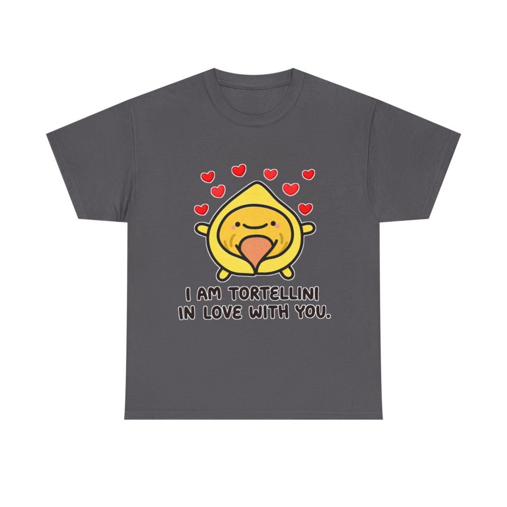 T-Shirt with Tortellini in Love Graphic