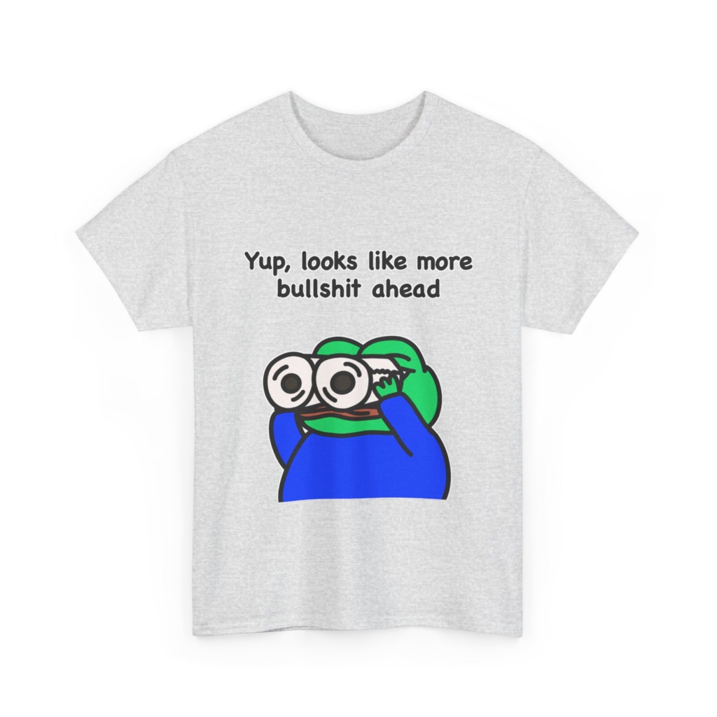 Frog T-Shirt: Binoculars & 'Bullshit Ahead' Graphic