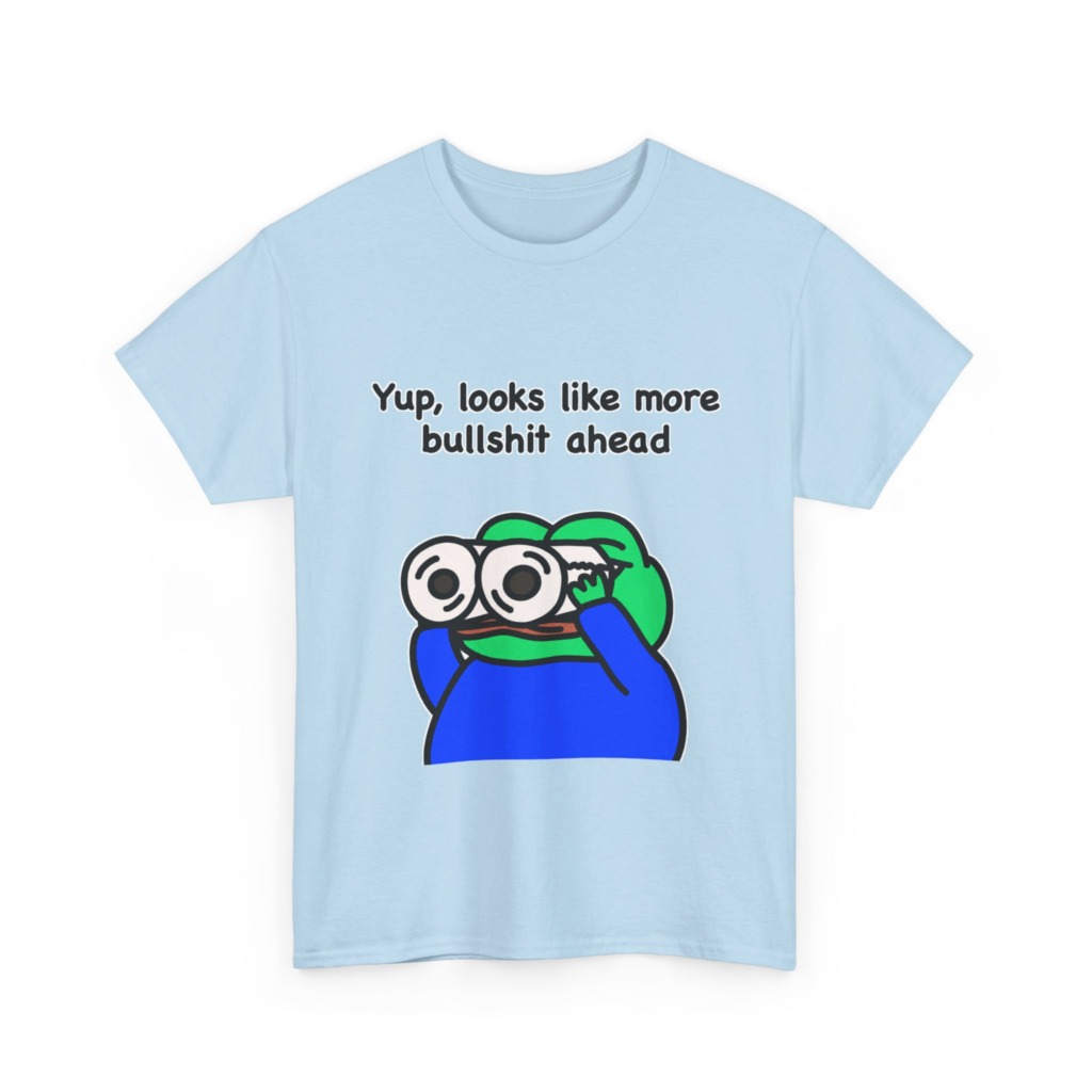 Frog T-Shirt: Binoculars & 'Bullshit Ahead' Graphic