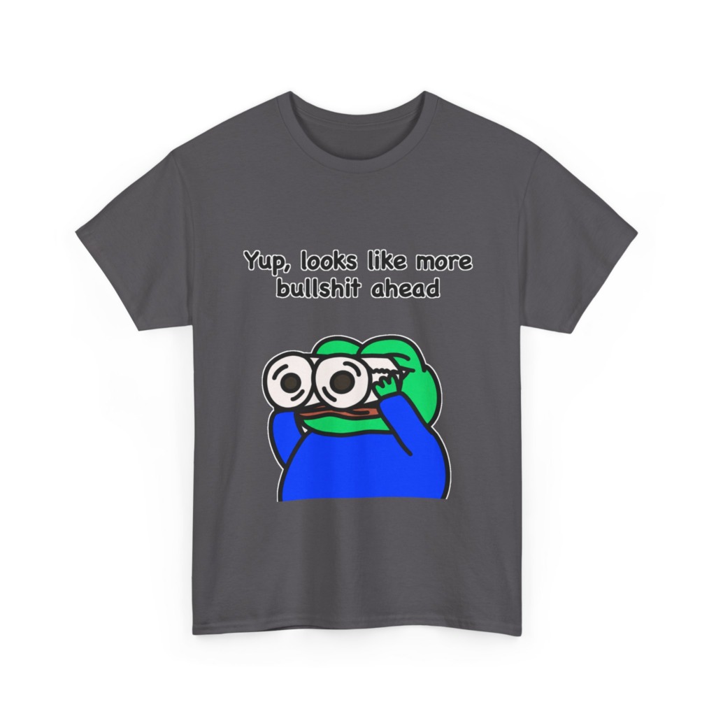 Frog T-Shirt: Binoculars & 'Bullshit Ahead' Graphic