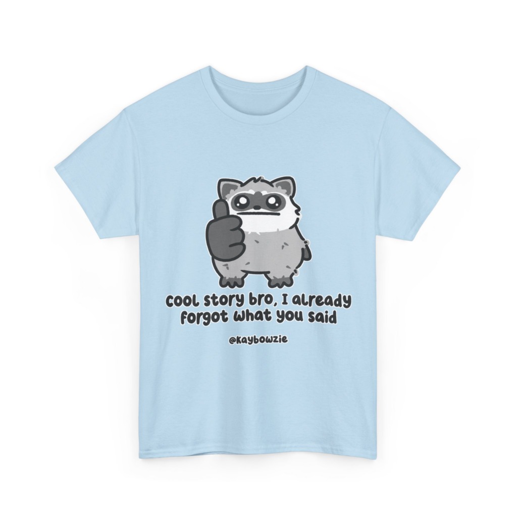 Sarcastic Raccoon 'Cool Story Bro' Graphic Tee