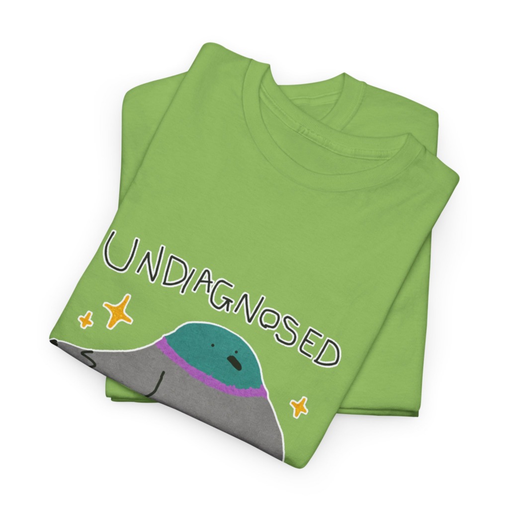 T-Shirt with Pigeon 'Undiagnosed' Graphic