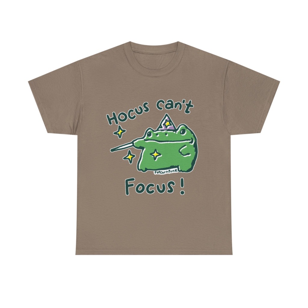 "Hocus Can't Focus!" Wizard Frog T-Shirt