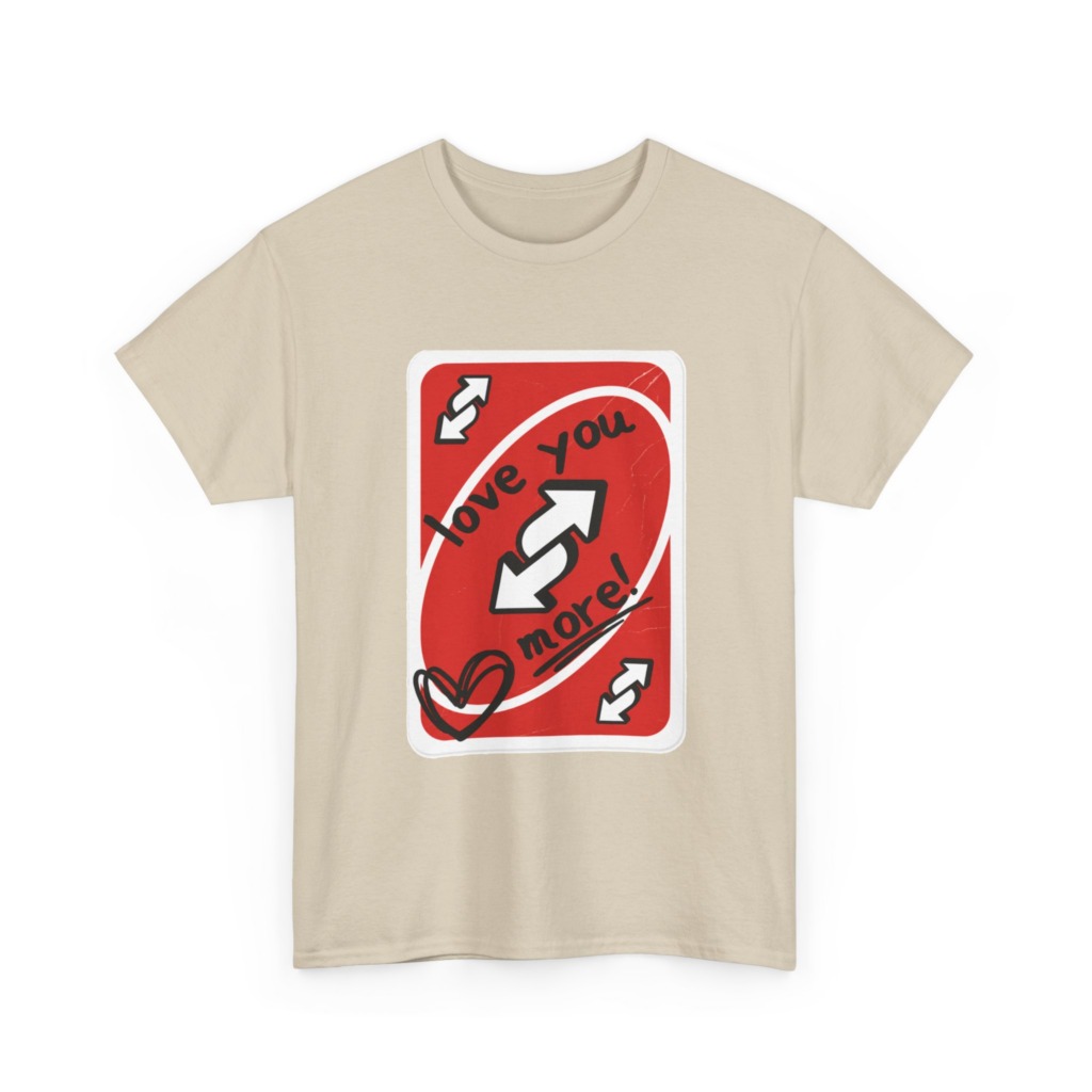 Red Love You More Reverse Card Graphic Tee
