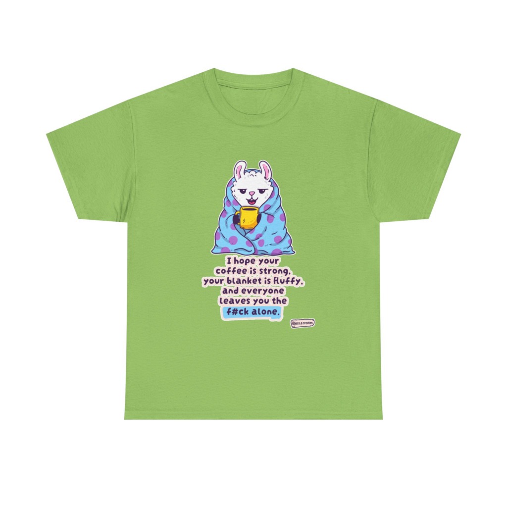 Sarcastic Llama Coffee & Blanket Graphic T-Shirt