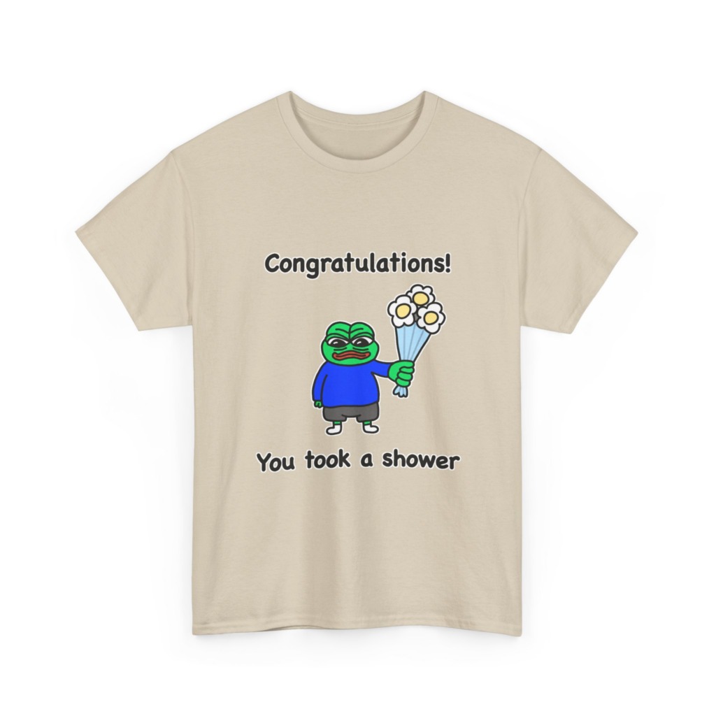 Pepe the Frog Shower Celebration Graphic T-Shirt