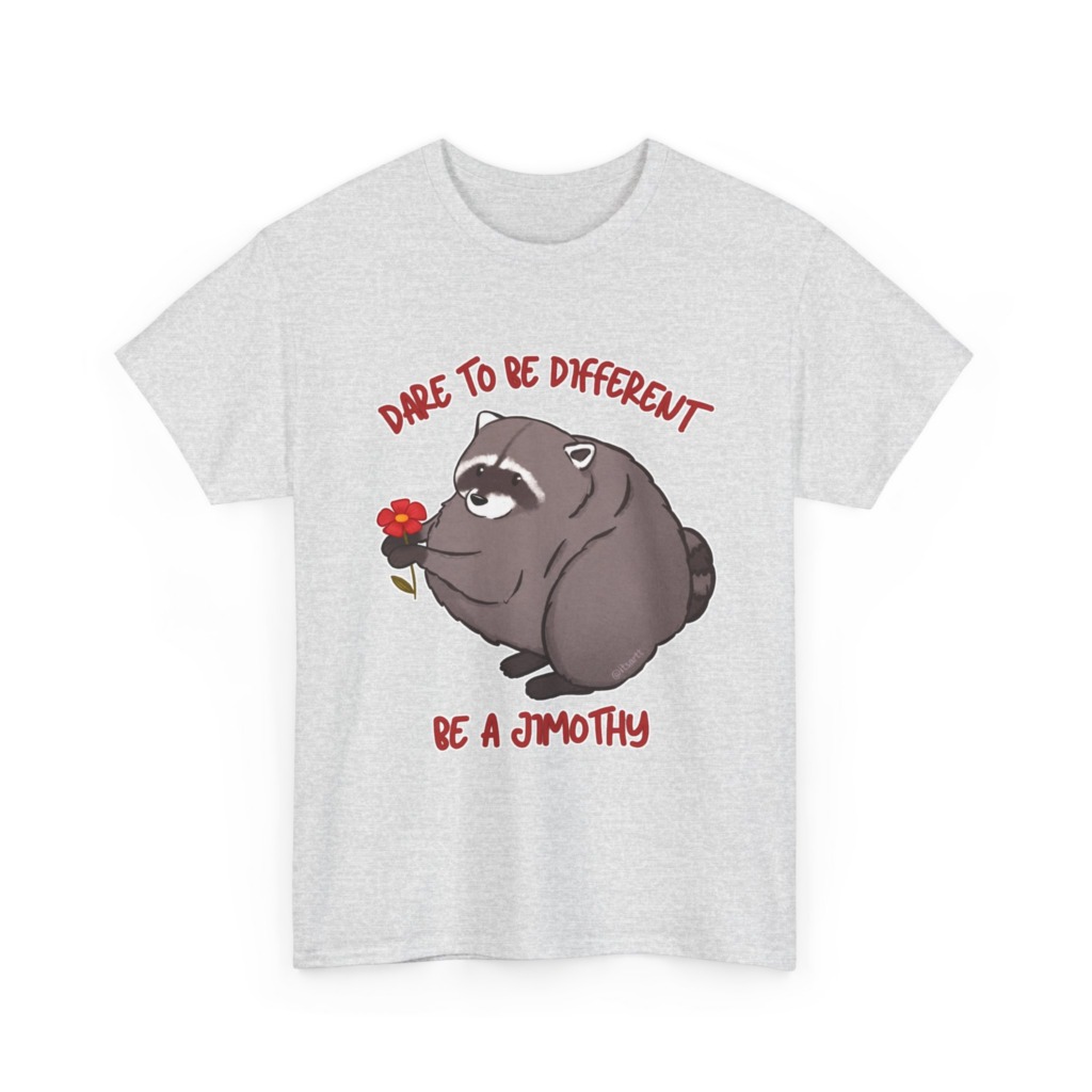 Raccoon T-Shirt: Jimothy with Flower Graphic Print