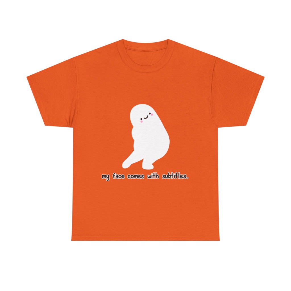 White 'My Face Comes With Subtitles' T-Shirt
