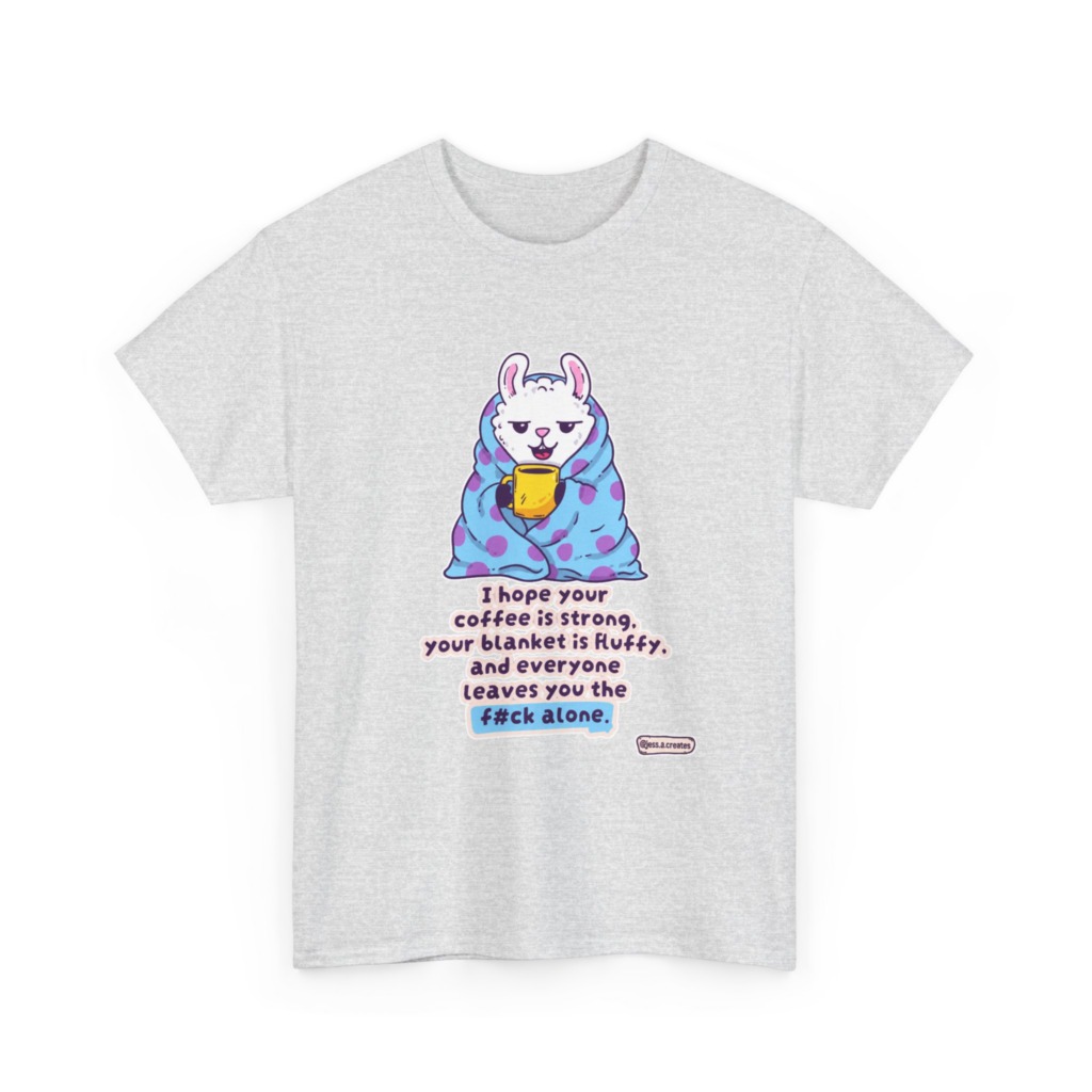 Sarcastic Llama Coffee & Blanket Graphic T-Shirt