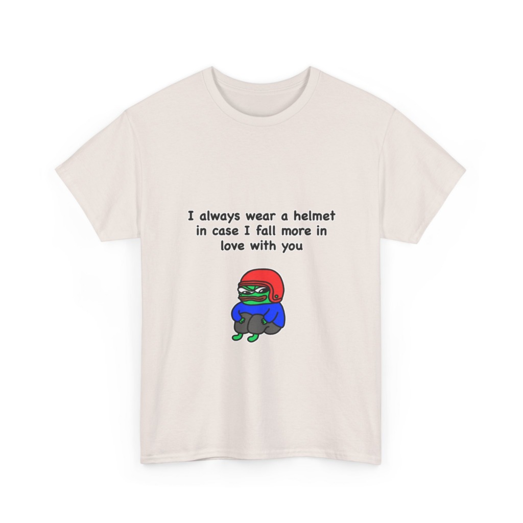 T-Shirt: Helmet-Wearing Pepe Frog Love Quote
