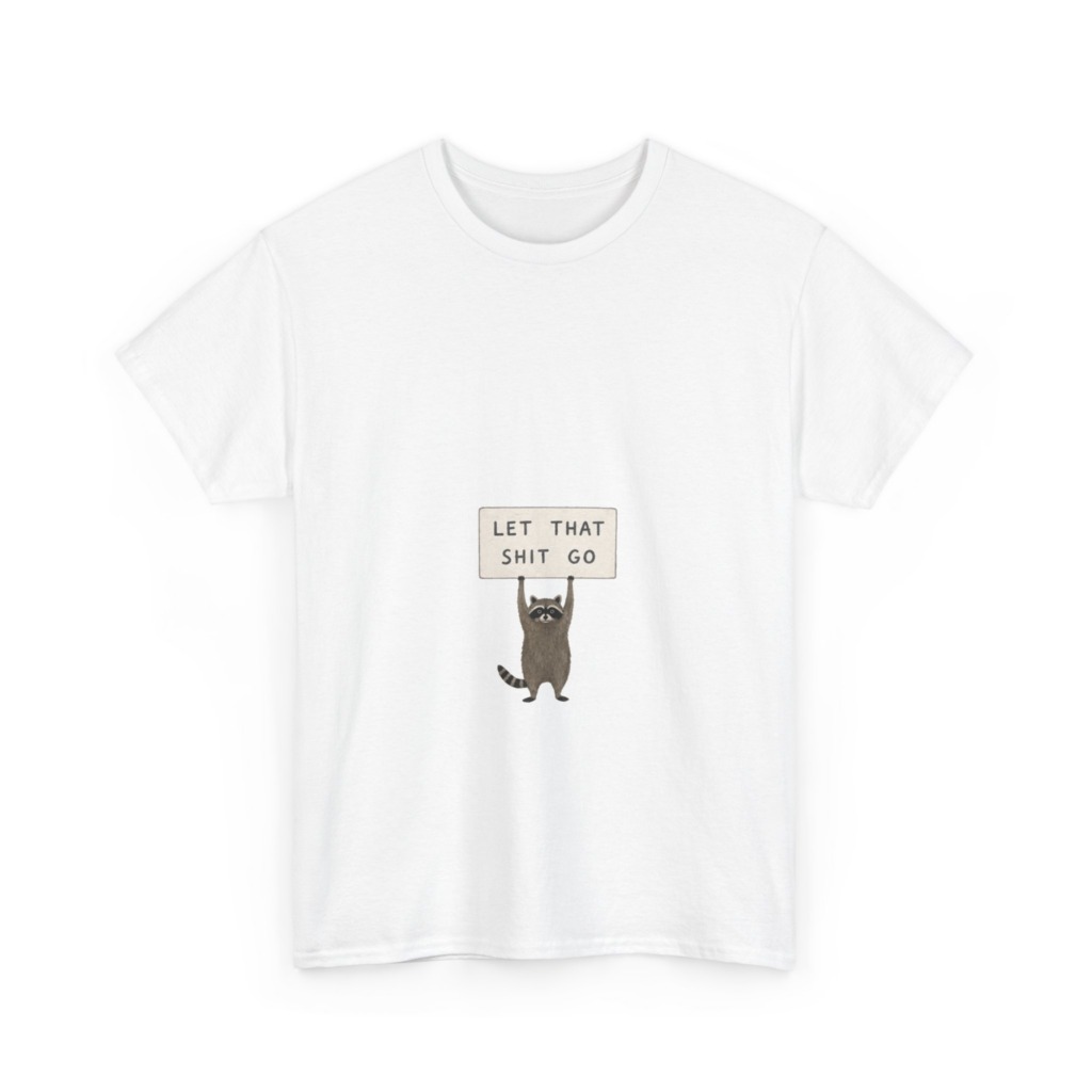 White Raccoon 'Let That Shit Go' Graphic T-Shirt