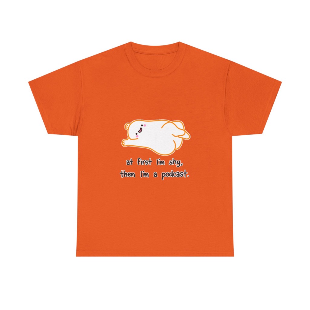 T-Shirt with Shy Podcast Creature Graphic