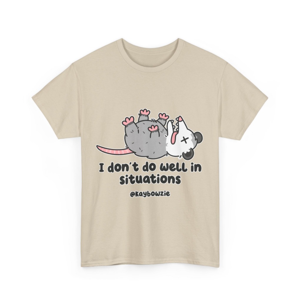 Opossum Playing Dead 'I Don't Do Well' Graphic T-Shirt