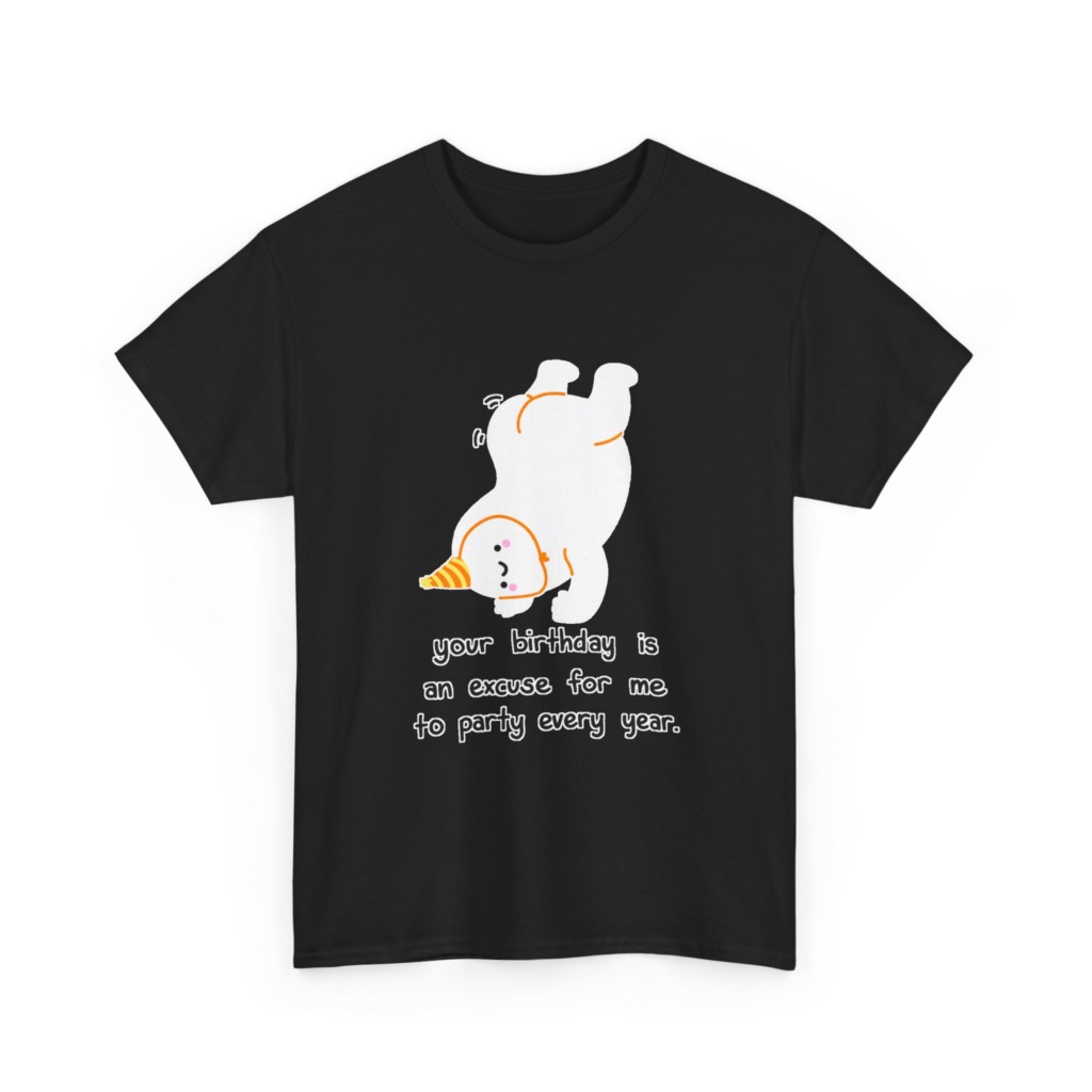 White Upside Down Party Character T-Shirt