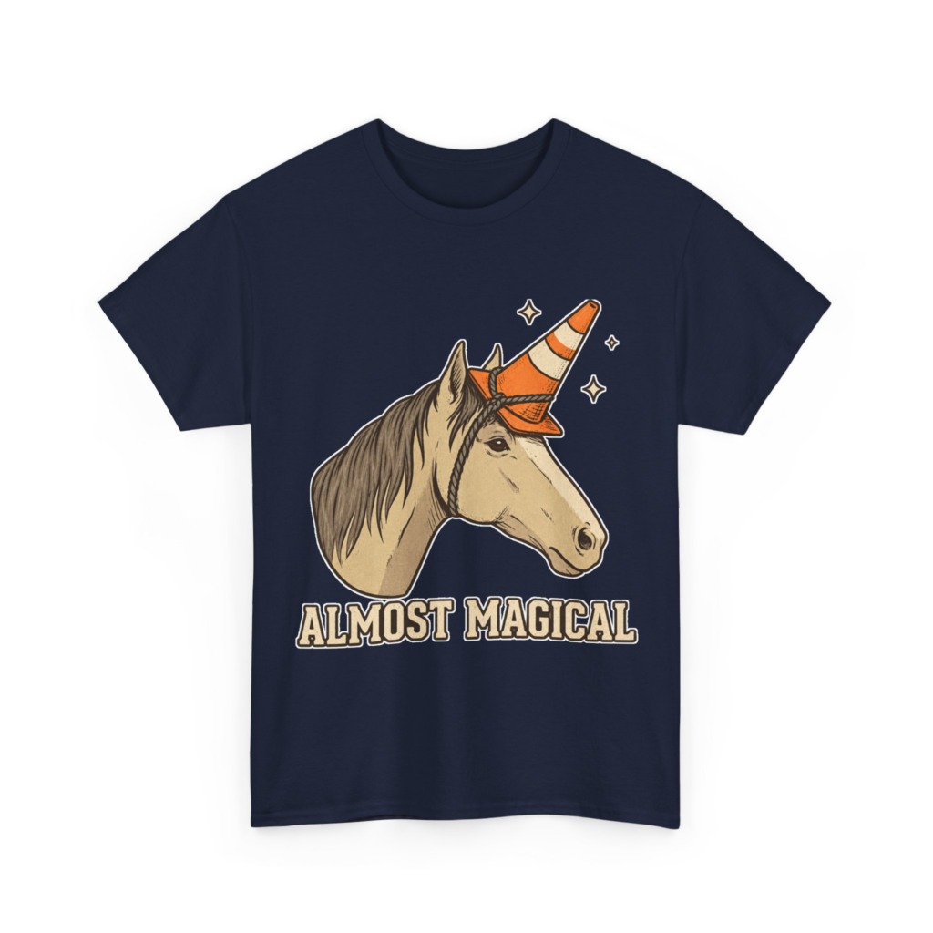T-Shirt: Almost Magical Traffic Cone Unicorn