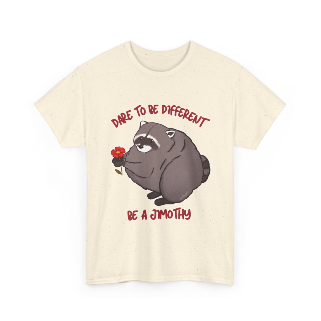 Raccoon T-Shirt: Jimothy with Flower Graphic Print