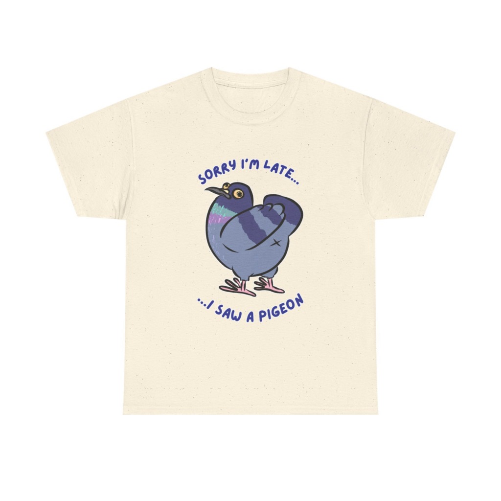 Pigeon 'Sorry I'm Late' Graphic T-Shirt