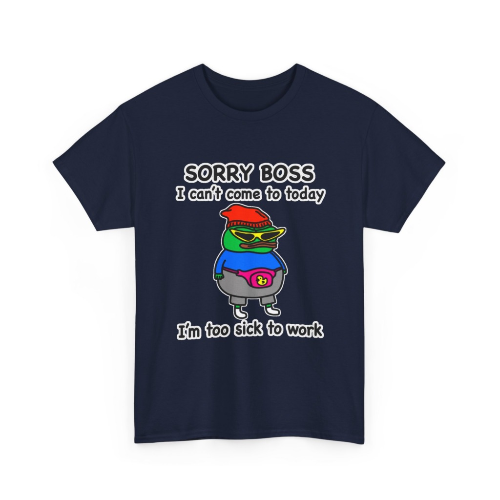 Pepe the Frog Sorry Boss Sick Day Graphic T-Shirt