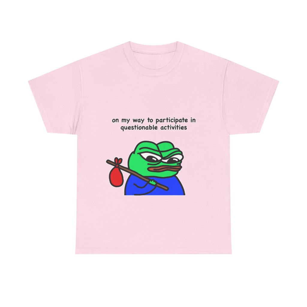 T-Shirt: Questionable Activities Pepe Frog Print