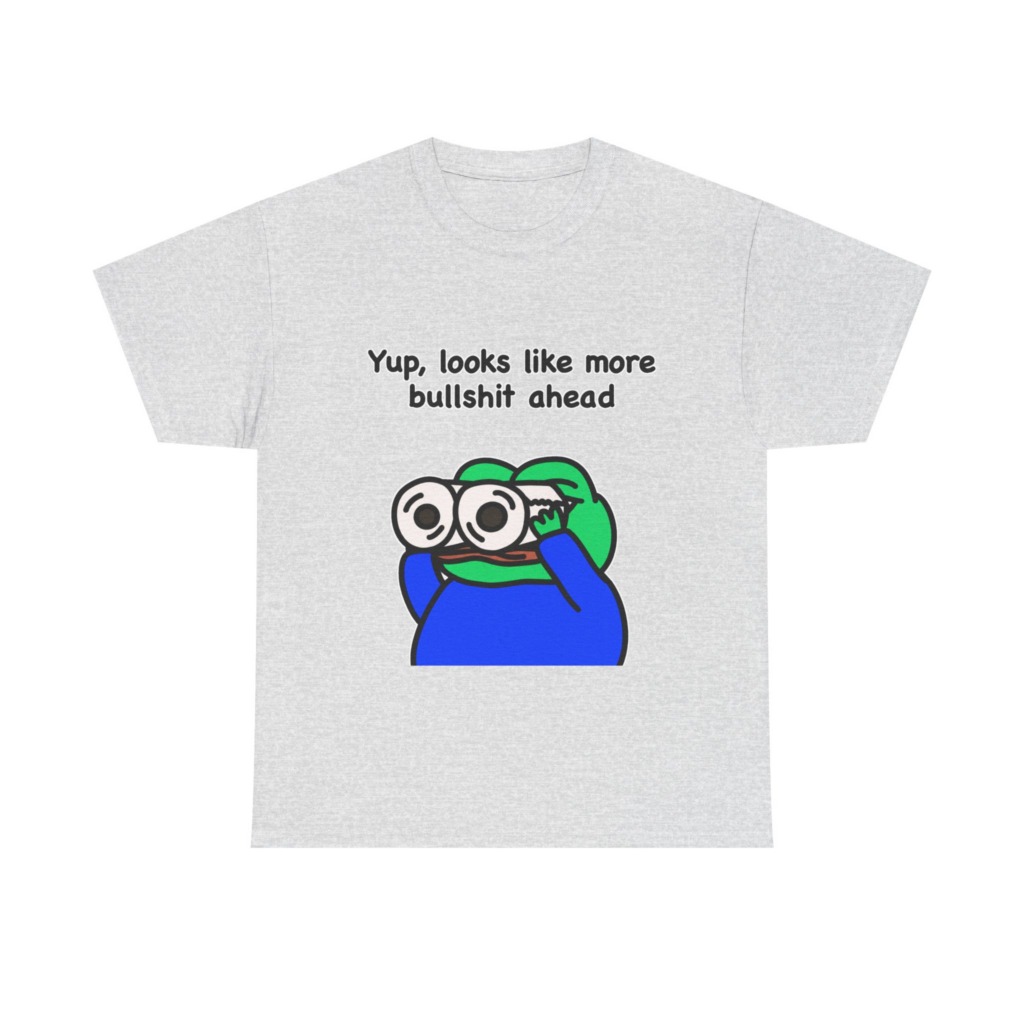 Frog T-Shirt: Binoculars & 'Bullshit Ahead' Graphic