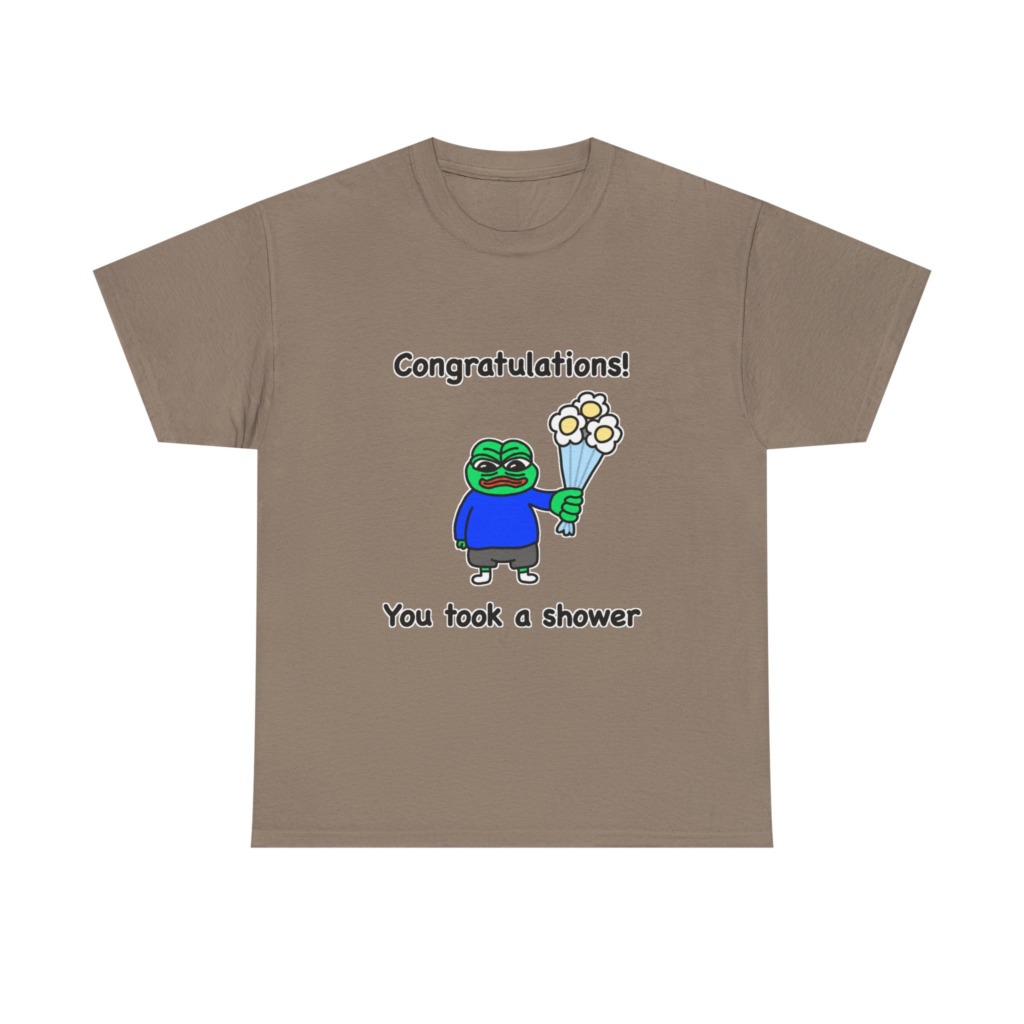 Pepe the Frog Shower Celebration Graphic T-Shirt