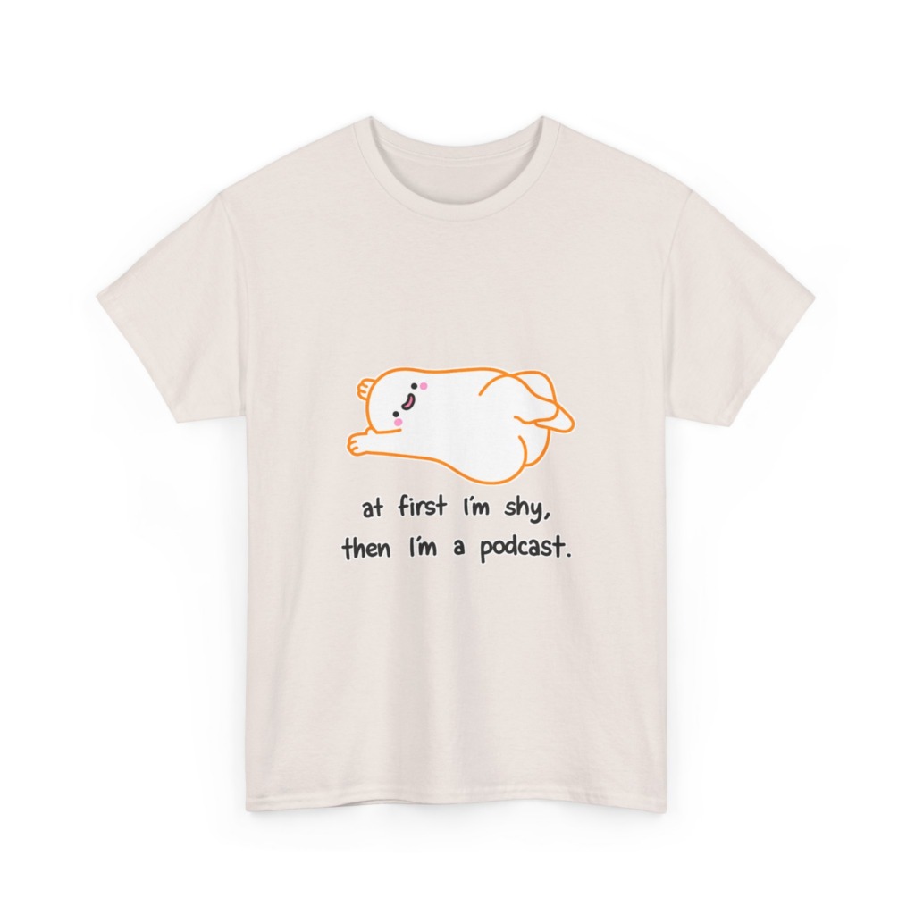 T-Shirt with Shy Podcast Creature Graphic