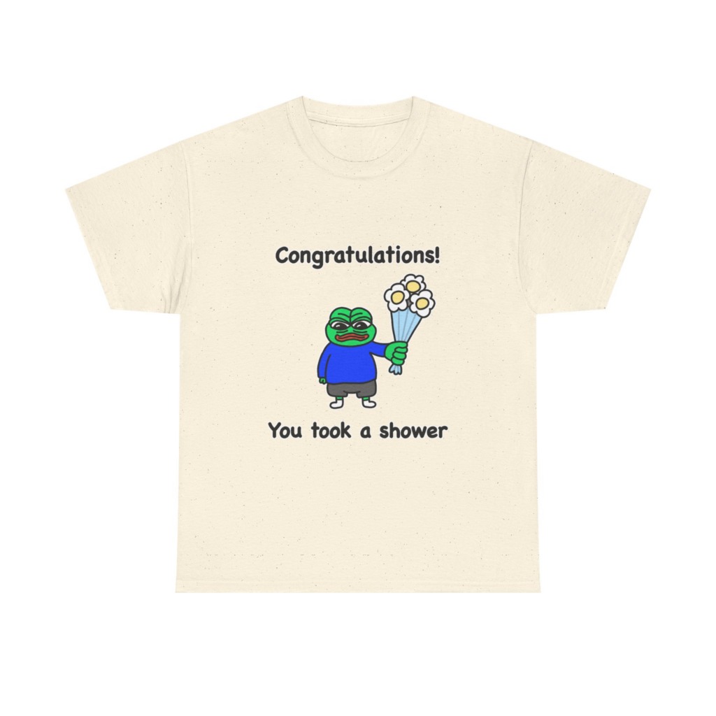 Pepe the Frog Shower Celebration Graphic T-Shirt