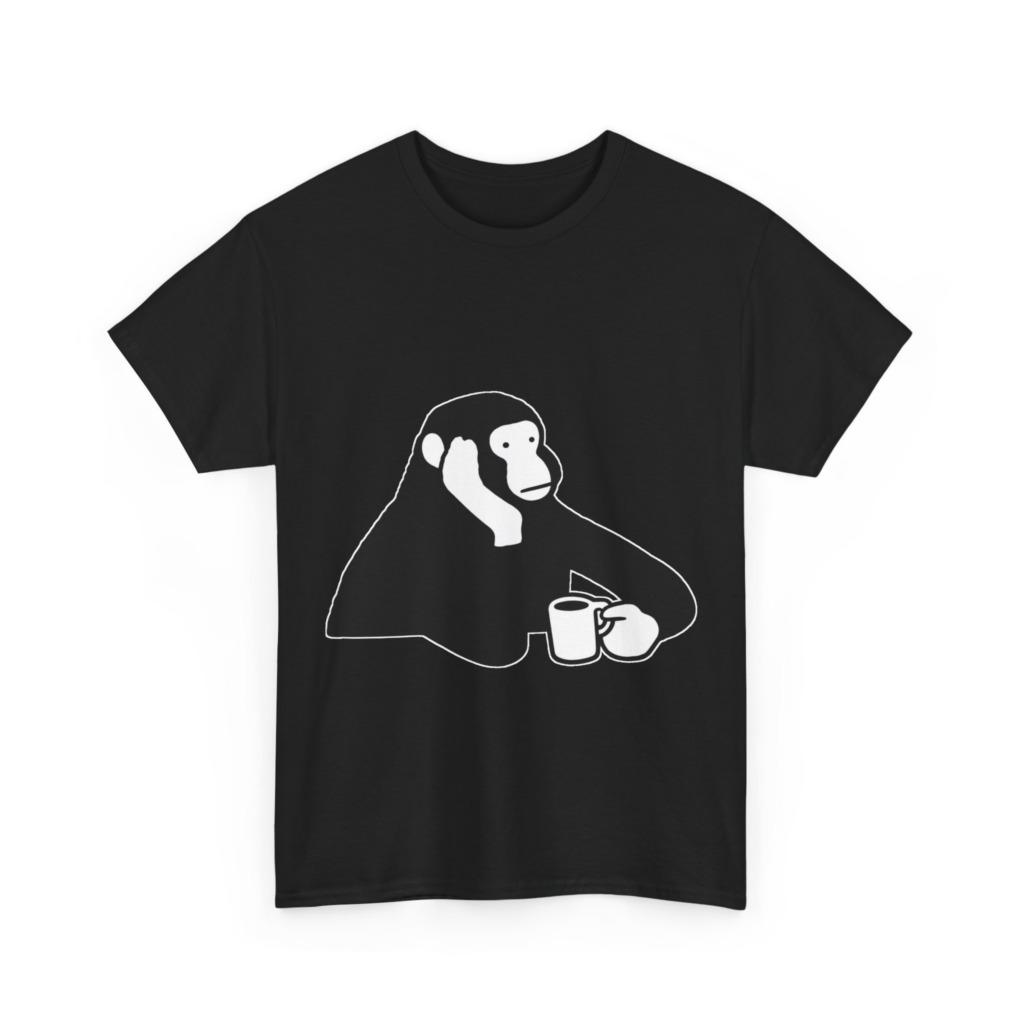 T-Shirt: Chimp with Coffee Mug Graphic
