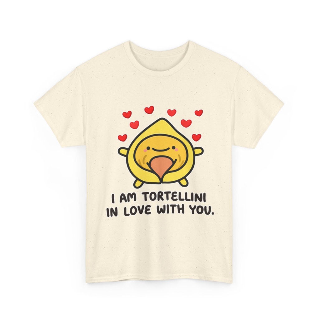 T-Shirt with Tortellini in Love Graphic