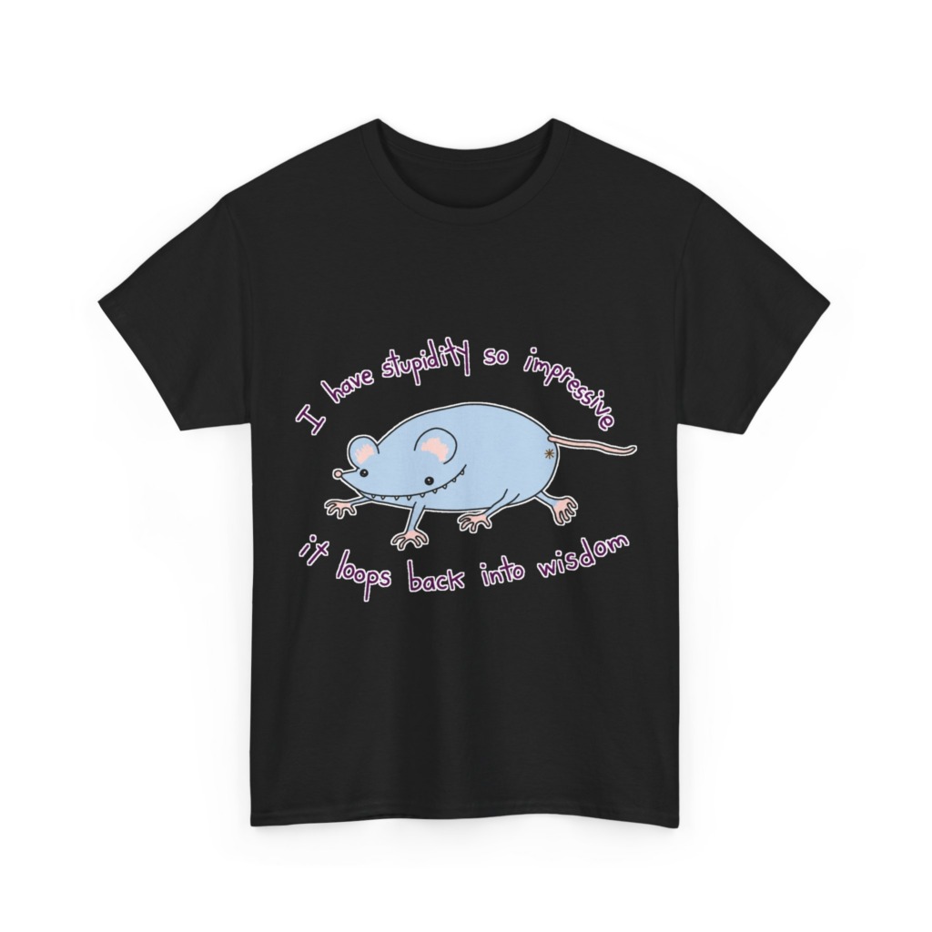 Cartoon Mouse 'Stupidity' Graphic T-Shirt