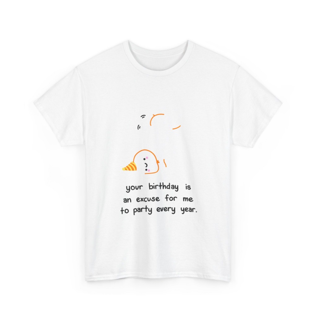 White Upside Down Party Character T-Shirt