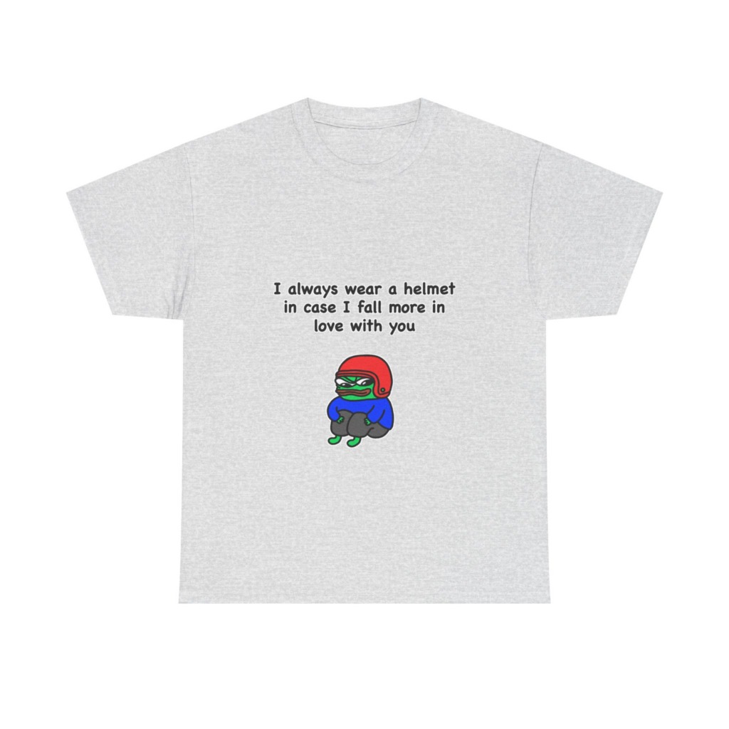 T-Shirt: Helmet-Wearing Pepe Frog Love Quote