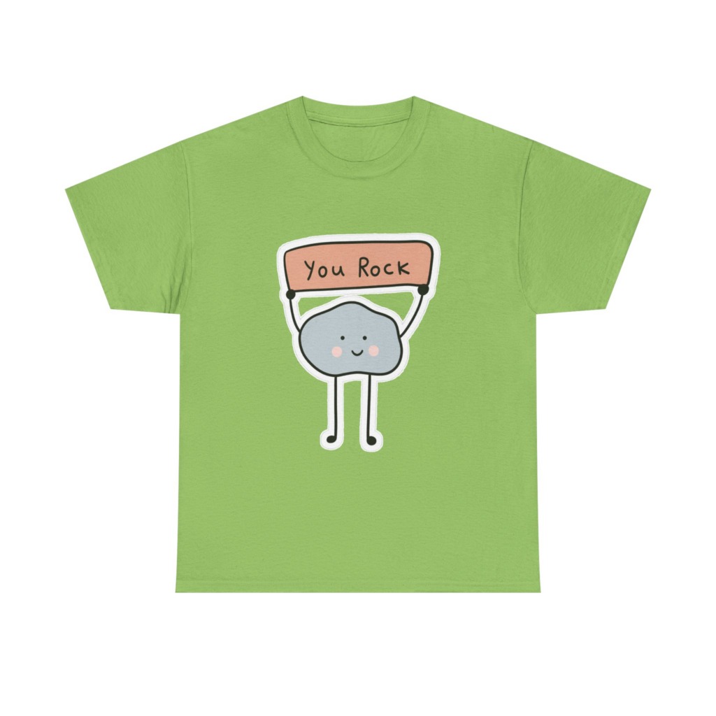 T-Shirt with Cute "You Rock" Cartoon Rock Design