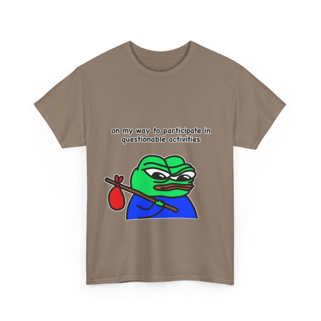 T-Shirt: Questionable Activities Pepe Frog Print