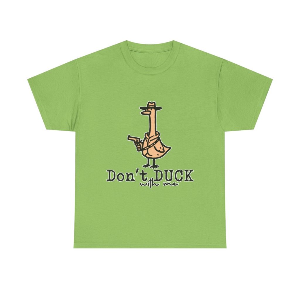 White T-Shirt with Gangster Duck 'Don't Duck With Me' Print