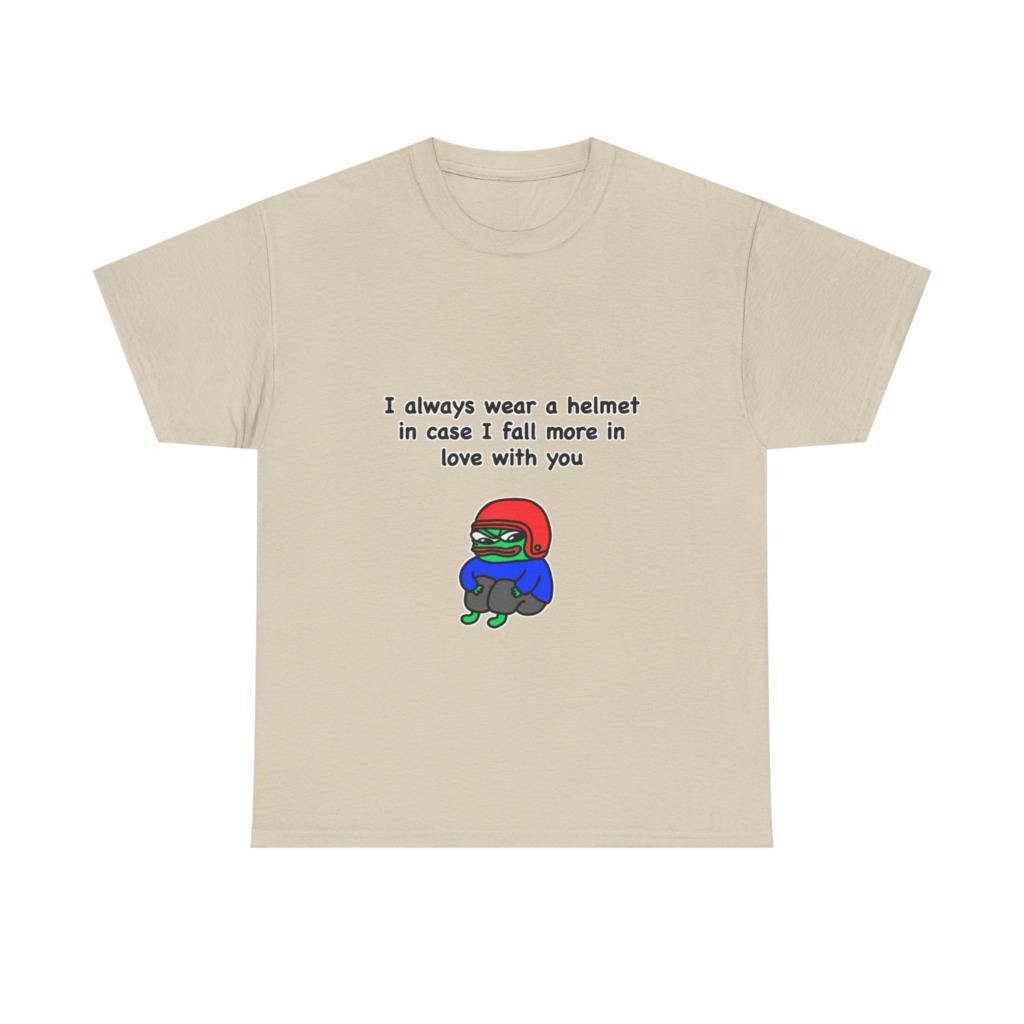 T-Shirt: Helmet-Wearing Pepe Frog Love Quote