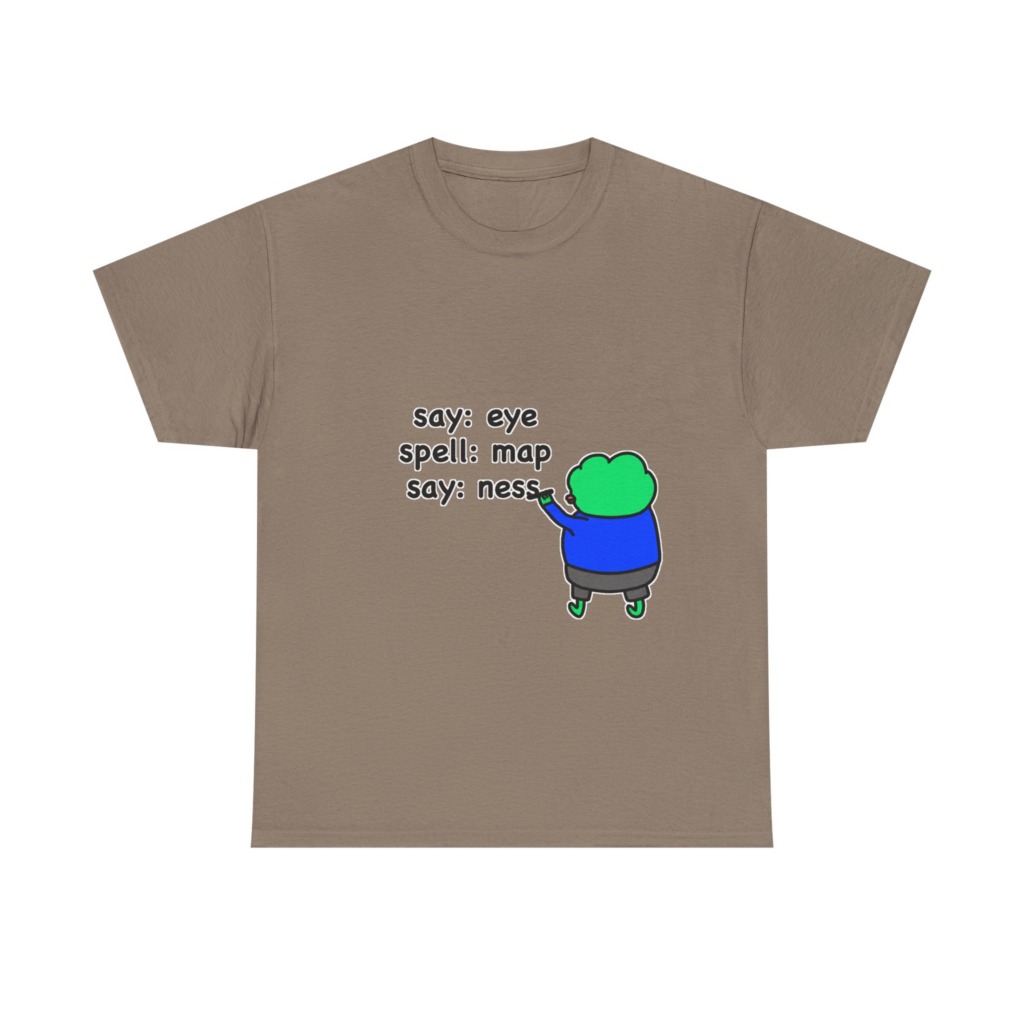 Eye Map Ness" Funny Character Graphic T-Shirt