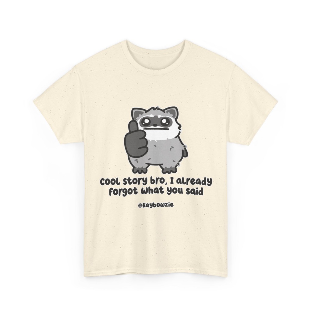 Sarcastic Raccoon 'Cool Story Bro' Graphic Tee