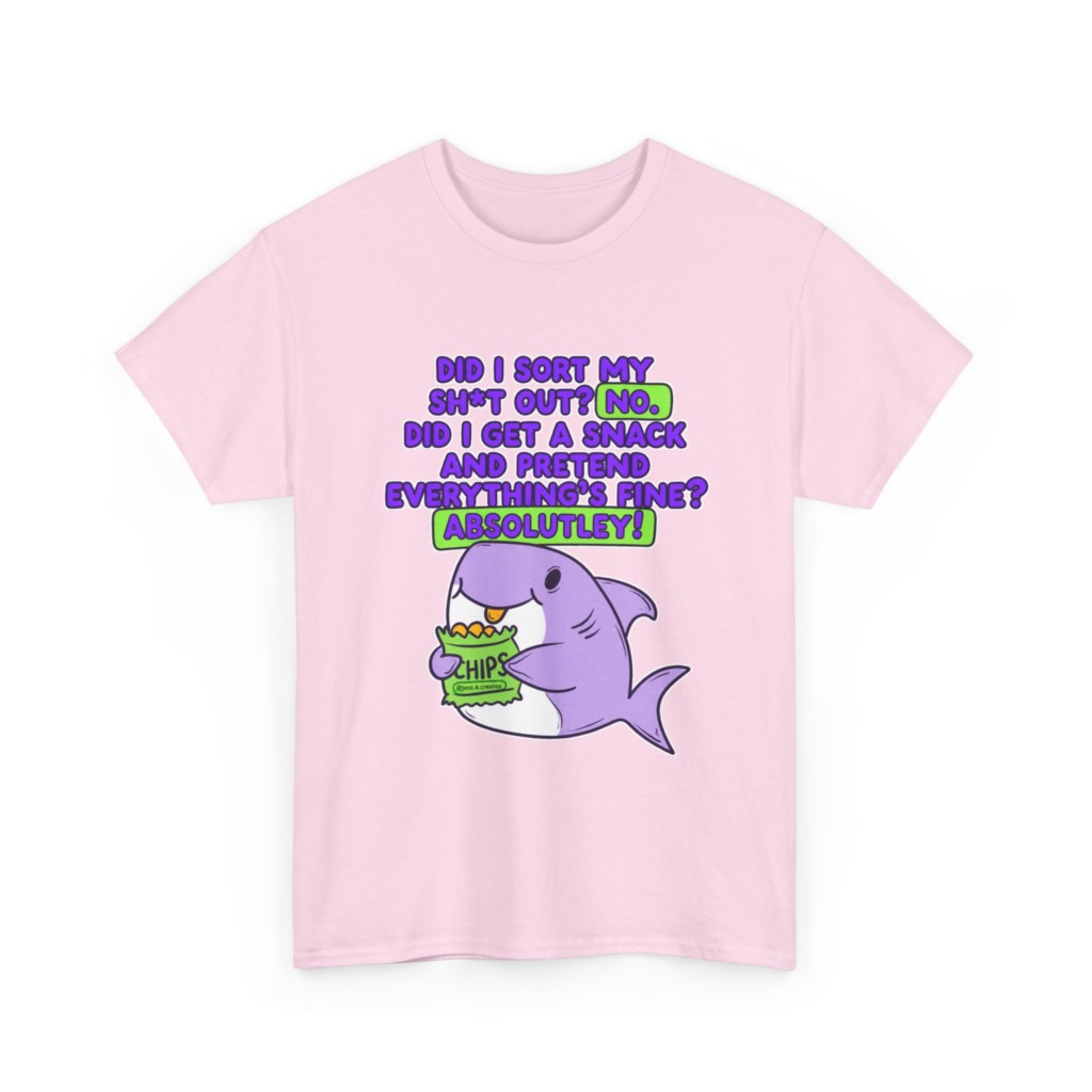 T-Shirt: Shark Eating Chips Funny Quote