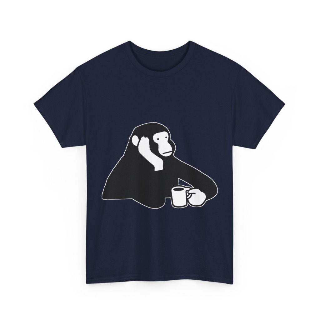 T-Shirt: Chimp with Coffee Mug Graphic