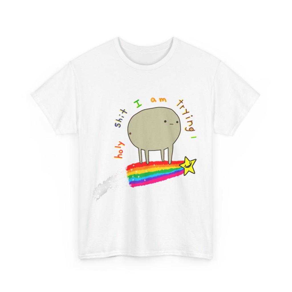 'I Am Trying' Blob Rainbow Graphic Tee