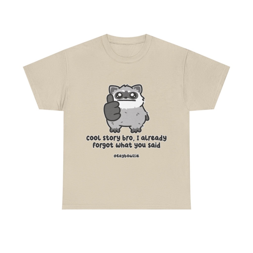 Sarcastic Raccoon 'Cool Story Bro' Graphic Tee